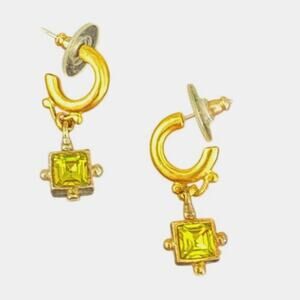 Linda Levinson Peridot Charm Earrings with Secure Pierced Backing - Vintage